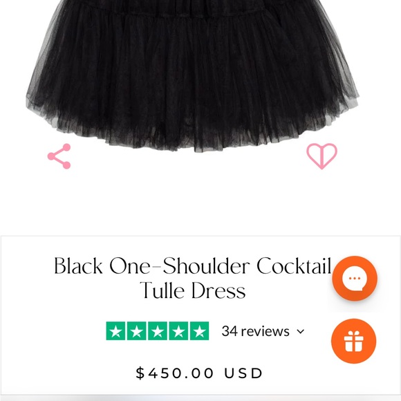 Milla Black One-Shoulder Cocktail Mesh Tulle Luxurious A-line midi Dress - Picture 7 of 8